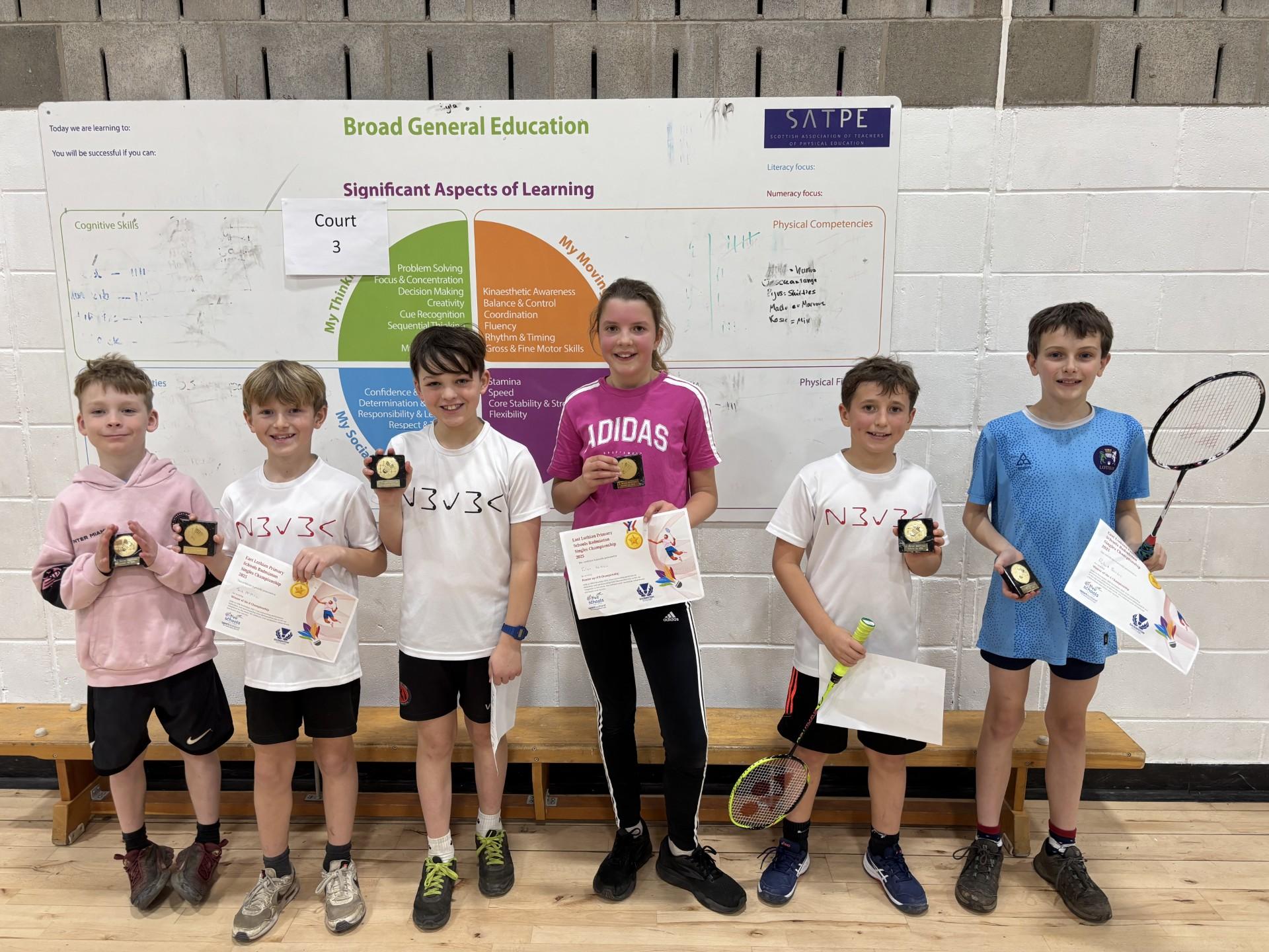 East Lothian Schools Primary Badminton Winners and Runners up 